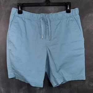 Blue Drawstring Khaki Shorts